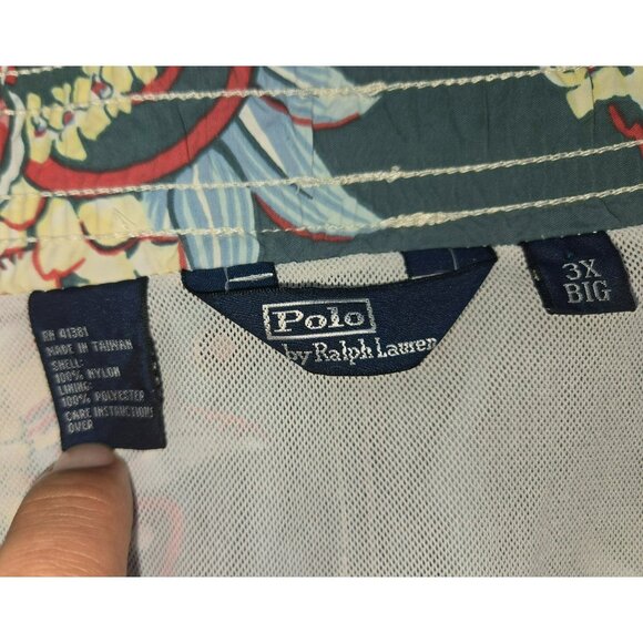 Polo Ralph Lauren 3X Big Mens Hawaiian Floral Swim Trunks Polyester - Picture 4 of 7